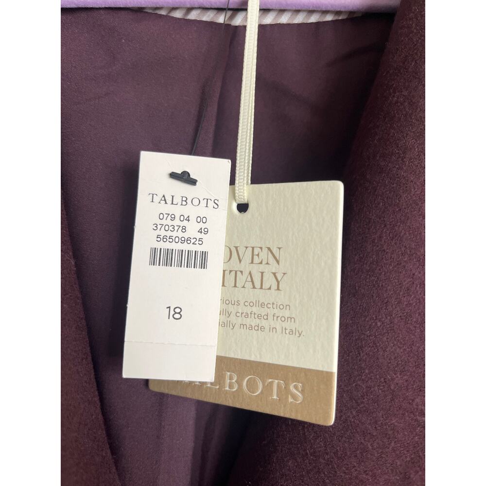 Talbots Luxe Italian Stretch Flannel Wool Blazer Fully Lined Size 18 J03069, NWT - Picture 8 of 14